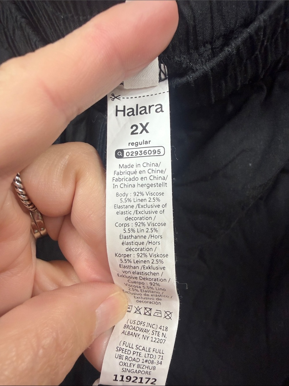 HALARA Wide leg black pull on pants size 2X.NWT - Picture 5 of 9